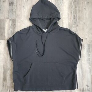 EVEREVE Hoodie Women's Medium Black Sleeveless Side Zip Pullover Sweatshirt